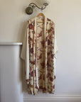 Vintage 70s Cream Oriental Floral Robe