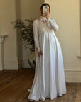 Vintage 60s Jersey and Lace Cape Wedding Dress