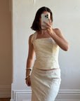 Vintage 90s Beaded Halter Two Piece Bridal Slip Set