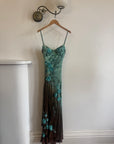Vintage 90s Rare Ombre Embellished Mermaid Dress