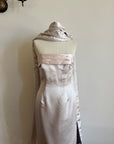 Vintage 90s Satin Classic Bow Bridesmaid Dress with Large Sash Baby Pink