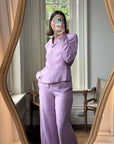 Vintage 90s Ralph Lauren Pure Silk Lilac Suit with Original Tags Attached