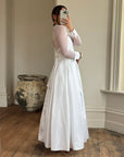 Vintage 90s Tailored Mesh Long Sleeved Wedding Gown