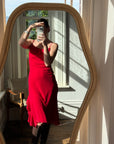 Vintage 90s Scarlett Red Slip Dress