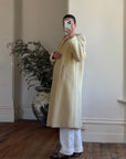 Vintage 60s Shearling Wool Long Coat Creme