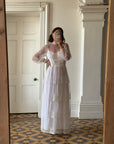Vintage 70s Lace Long Sleeved High Neck Wedding Dress