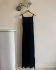 Vintage 90s Velvet High Front Evening Gown With Rhinestones