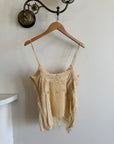 Vintage 90s DKNY Pure Silk Embroidered Camisole Creme