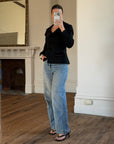 Vintage 90s Velvet Cloverleaf Blazer Noir