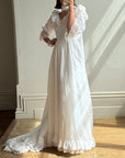 Vintage 70s Australian Made Rosette Wedding Dress