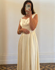 Vintage 30s Satin Sweetheart Wedding Dress with Train