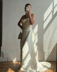 Vintage Y2K Vera Wang Silk Pleated Wedding Gown