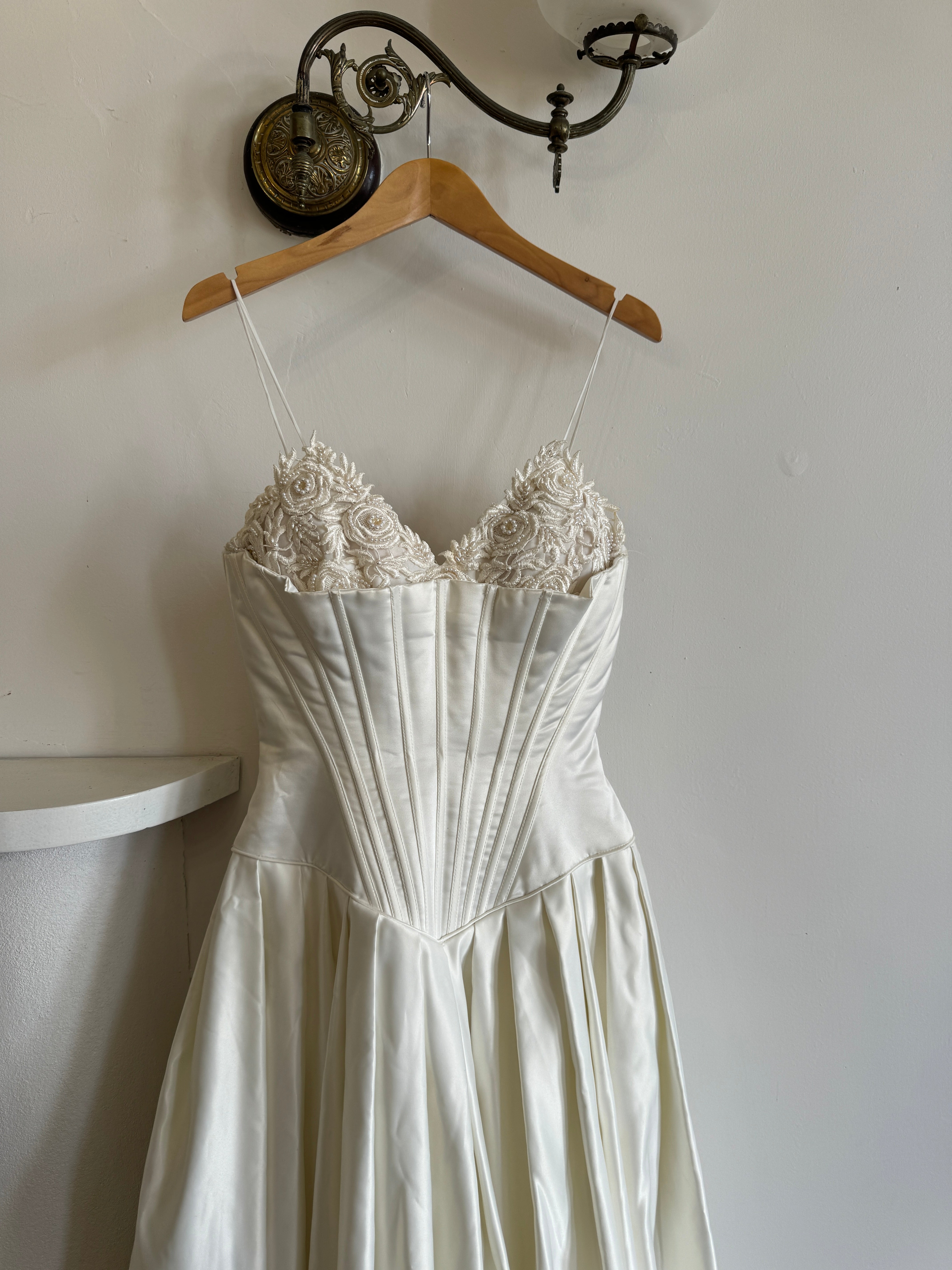 Vintage 1992 Corset Satin Wedding Gown
