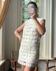 Vintage Y2K Lace Sequin Flower Mini Dress