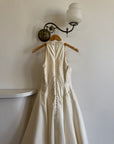 Vintage 90s Pure Silk Halter Princess Wedding Dress