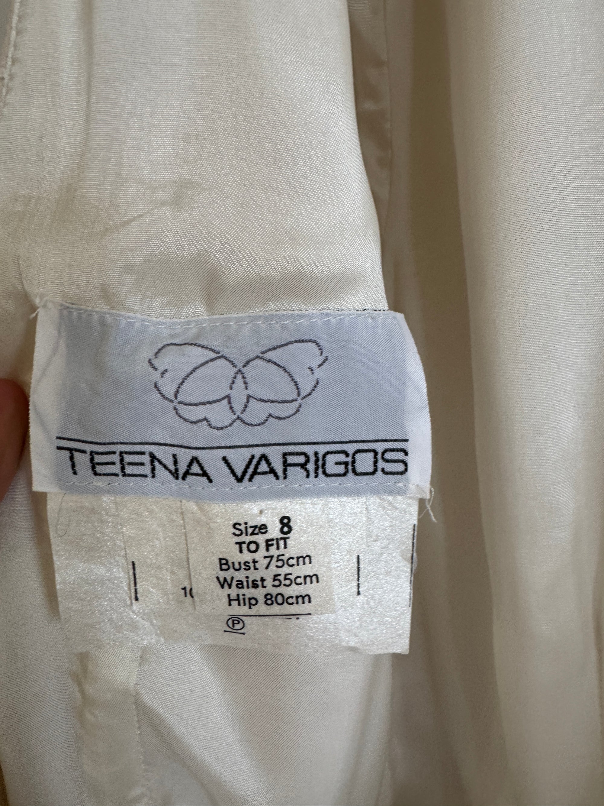 Vintage 80s Pure Silk Drop Waist Bridal Midi