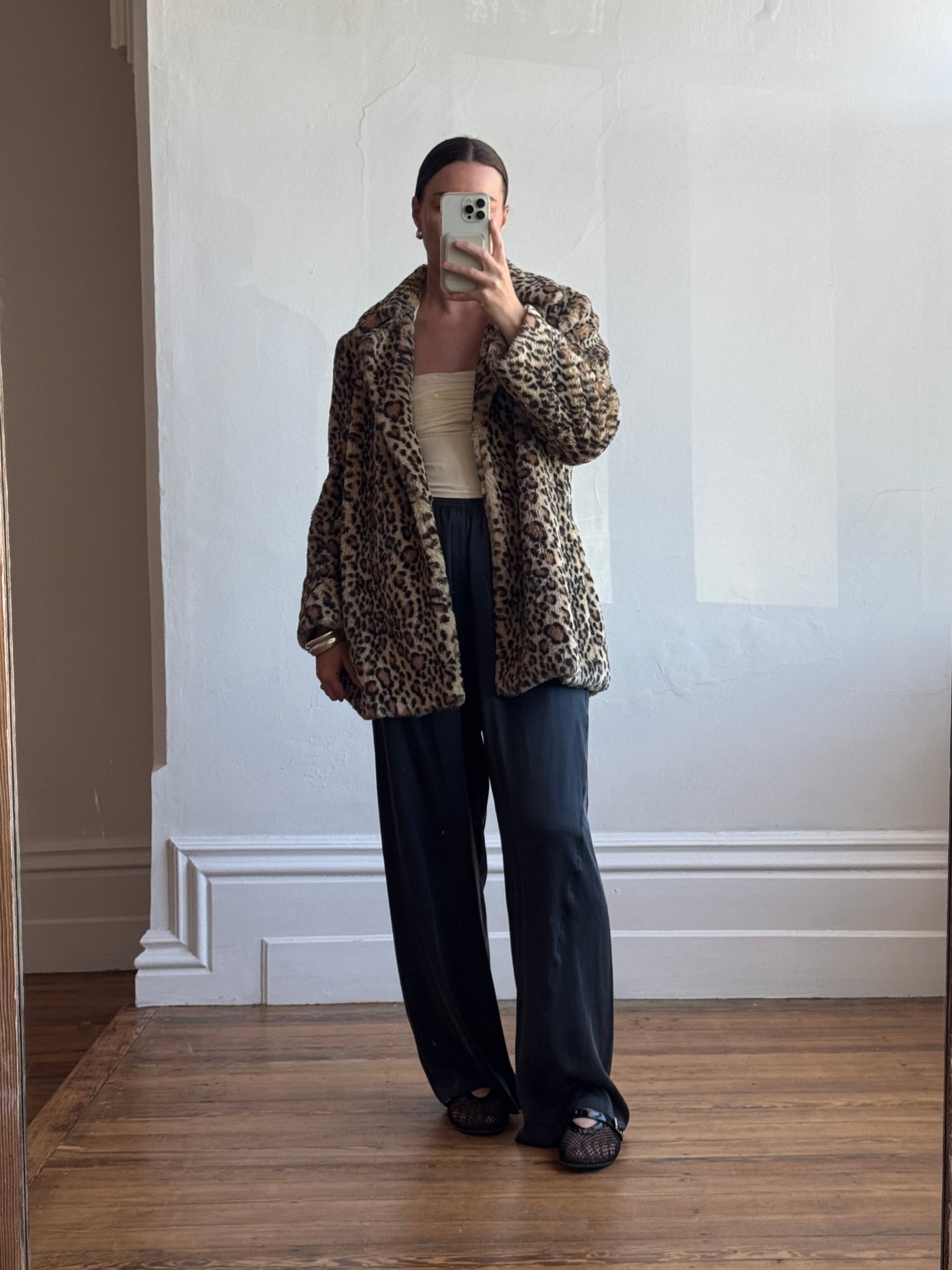 Vintage Moschino Teddy Leopard Coat