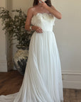 Vintage Y2K Cupcake Strapless Chiffon Wedding Gown