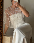 Vintage Y2K Vine Beaded Bridal Cape