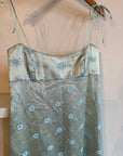 Vintage 90s Jenny Bannister Lace Mesh Prom Dress Baby Blue