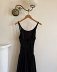 Vintage 90s Pure Silk Backless Beaded Fairy Dress Noir