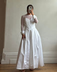 Vintage 90s Tailored Mesh Long Sleeved Wedding Gown