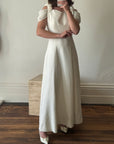 Vintage 90s Crepe Rosette Wedding Dress