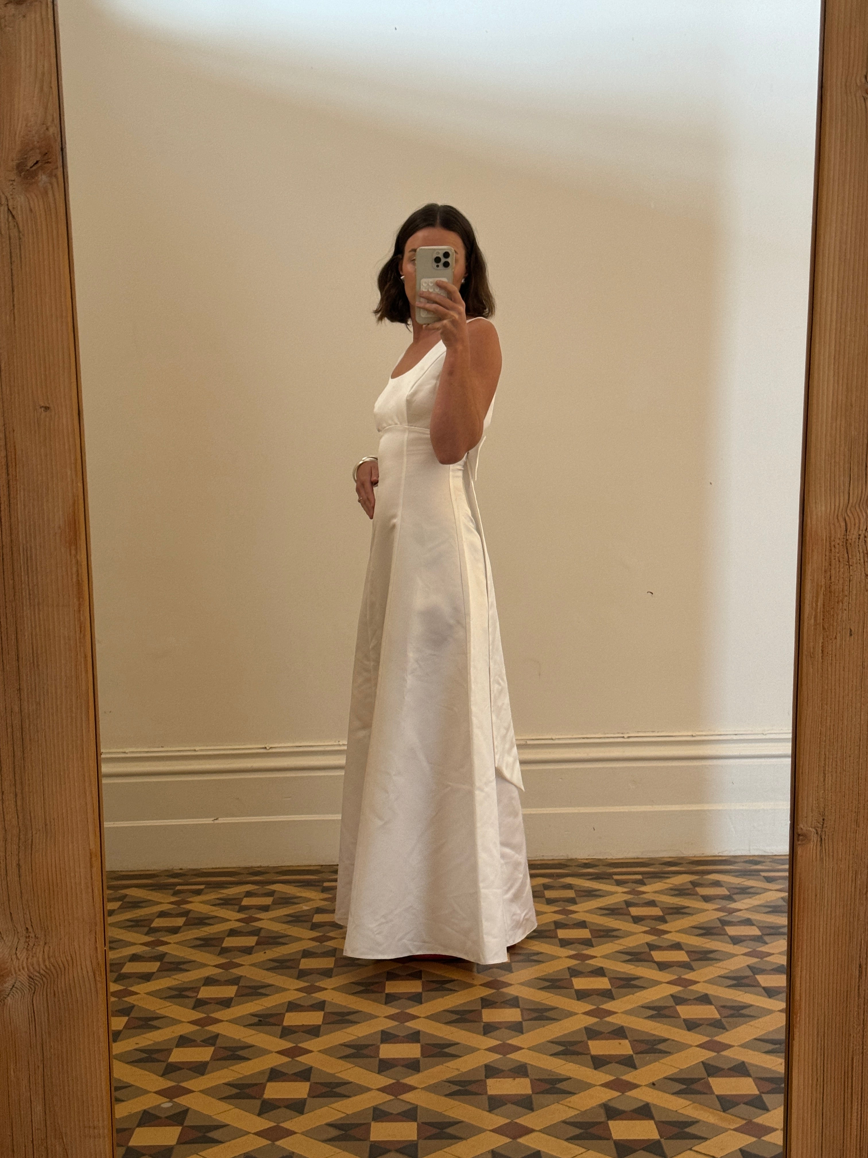 Vintage 90s Satin Bow Bridal Gown