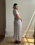 Vintage 70s Milkmaid Crepe Sundress Ice Blue