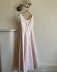 Vintage 90s Baby Pink Satin Scoop Neck Dress