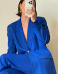 Vintage 90s Estate Cobalt Tailored Suit With Original Tags