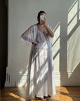 Vintage 80s Lace Peignoir and Slip Set