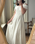 Vintage 90s Crepe Rosette Wedding Dress