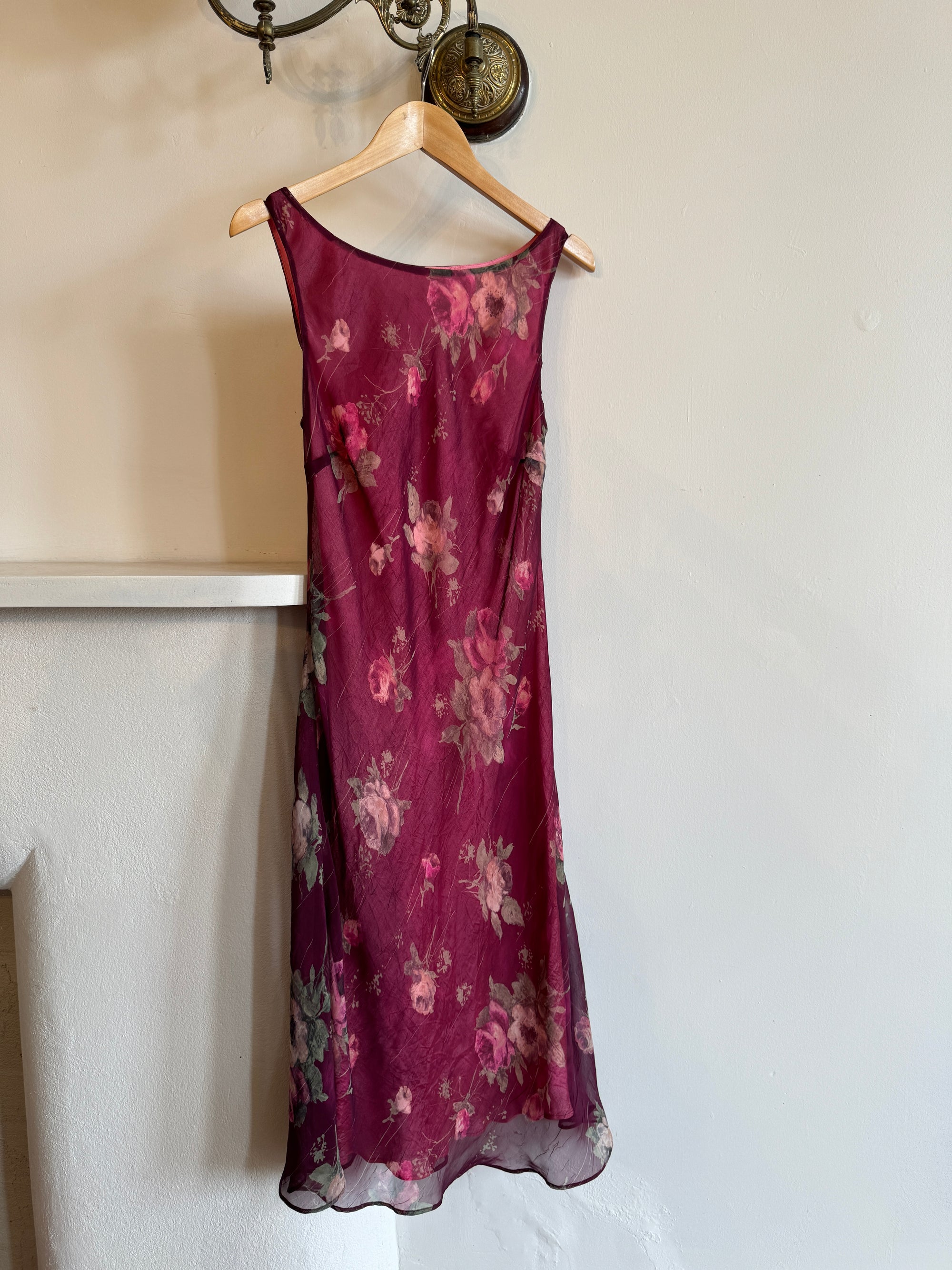 Vintage 90s Plum Floral Sundress