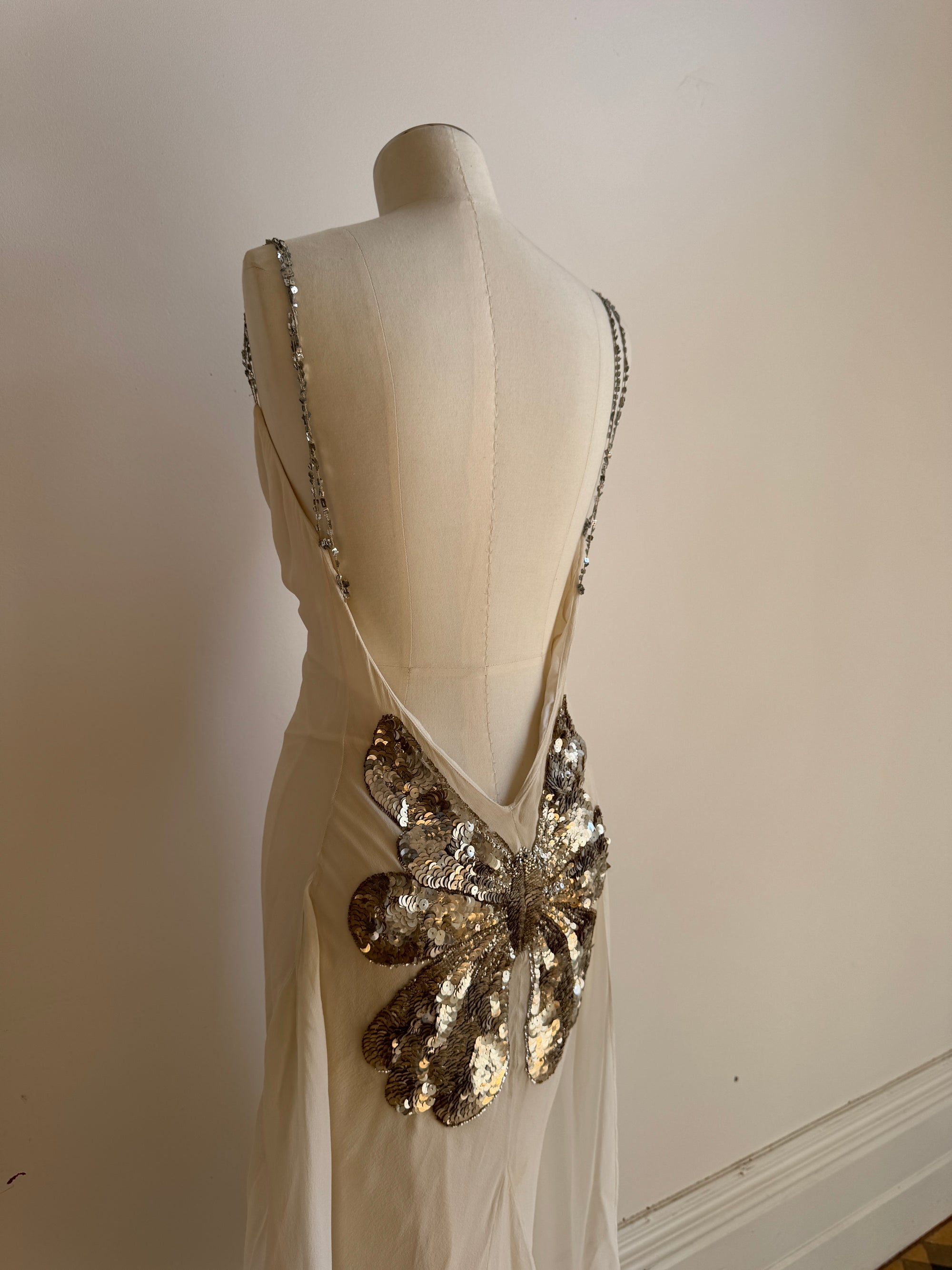 Vintage 2002 Collette Dinnigan Runway Documented Pure Silk Butterfly Dress