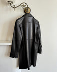 Vintage Leather Contrast Stitch Panelled Trench
