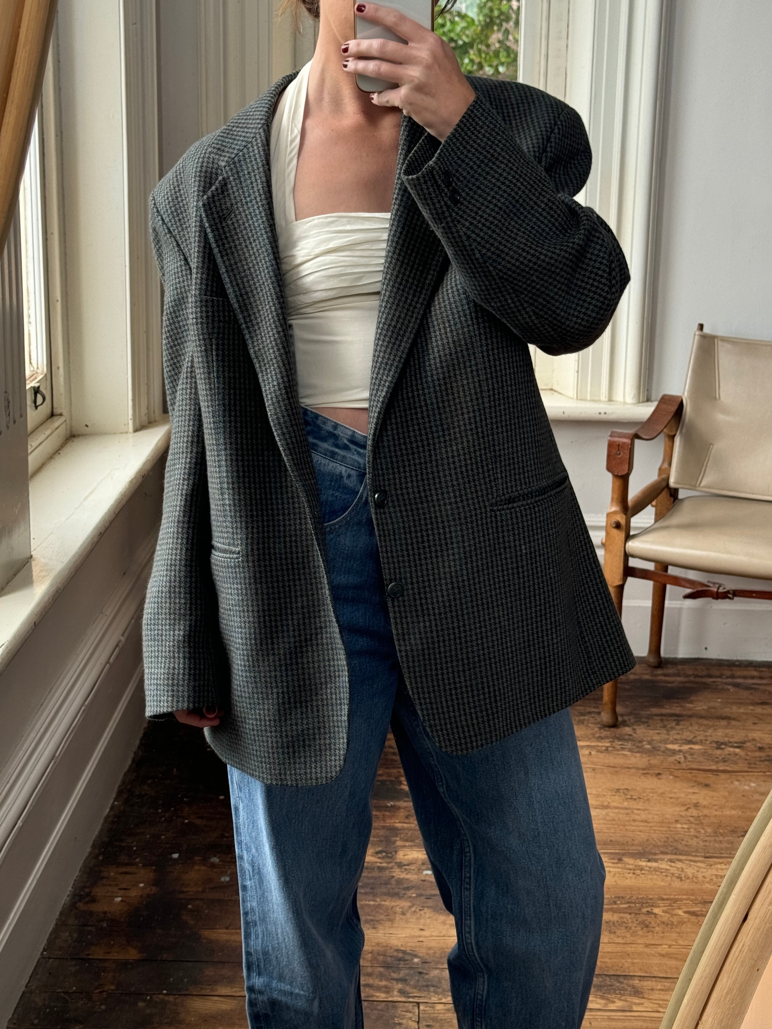 Vintage New Zealand Made Wool Blazer Navy