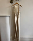 Vintage 90s Plein Sud Champagne Satin Halter Gown
