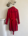 Vintage 90s Red Mid Length Trench Coat