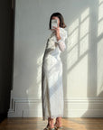 Vintage 90s Italian Crochet Column Frill Dress with Matching Bag