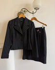 Vintage 90s Escada Pinstripe Wool Butterfly Tailored Set