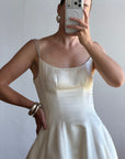 Vintage 90s Pure Silk Couture Diamante Wedding Gown