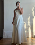 Vintage 90s Satin Rope Embroidered Slip Wedding Dress