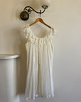 Vintage 50s Wedding Morning Ruffle Slip Ivory