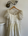 Vintage 80s Lace Satin Sequin Panelled Wedding Gown