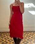 Vintage 90s Scarlett Red Slip Dress