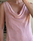 Vintage 90s Bias Beaded Sheer Asymmetrical Slip Dress Baby Pink