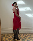 Vintage 90s Scarlett Red Slip Dress
