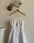 Vintage 90s A-Line Satin Wedding Dress with Rhinestone Pendant