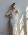 Vintage 80s Sequin Pure Silk Two Piece Bridal Set